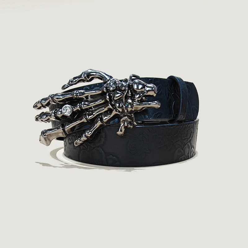 Ceinture grande taille simili cuir gaufré tête de mort - vue 7