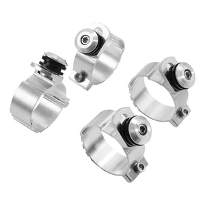 Colliers de fixation de pare-brise en aluminium argenté pour Harley Softail - vue 4