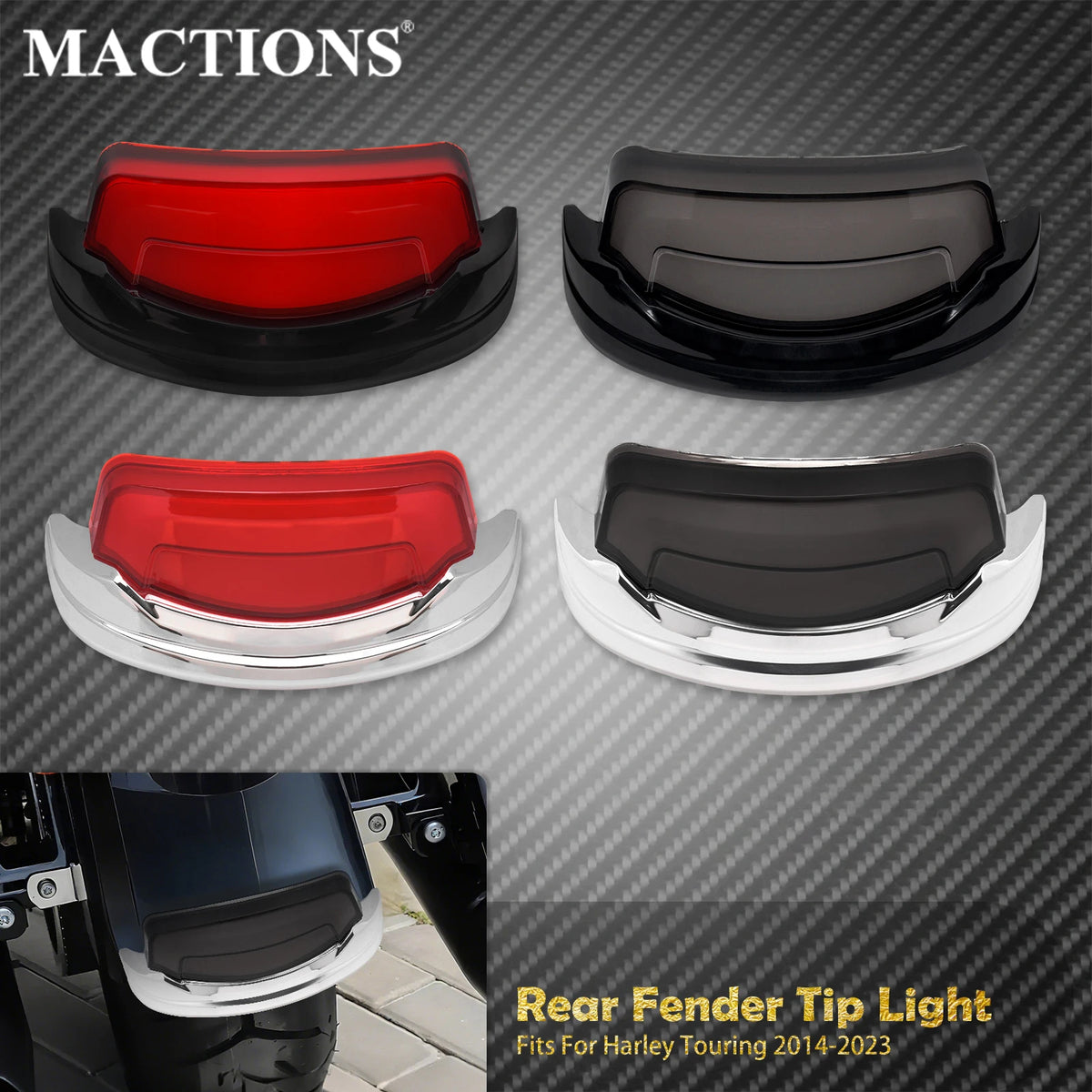 Feu LED de bout de garde-boue arrière (fender tip light) pour Harley-Davidson Touring, Ultra Limited 2014-2023 – photo 1/10