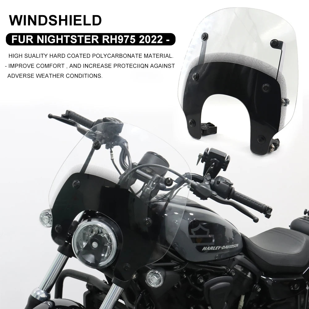 Pare-Brise Compact 11 Pouces à Déverrouillage Rapide - Harley-Davidson Nightster 975 2022 et plus récent – photo 1/8