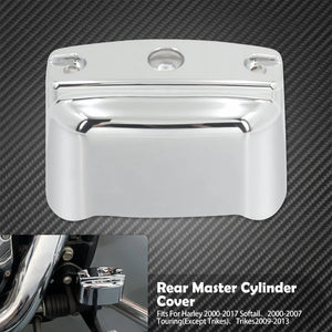 Cache maître-cylindre de frein arrière chromé pour Harley-Davidson Softail, Touring, Trike 2000-2017 – photo 7/7