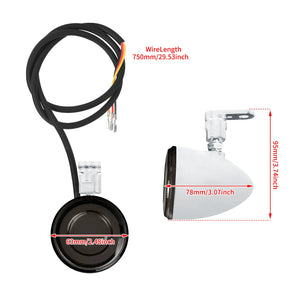 Paire de clignotants LED bullet noirs avec kit de déport pour Harley-Davidson - vue 6
