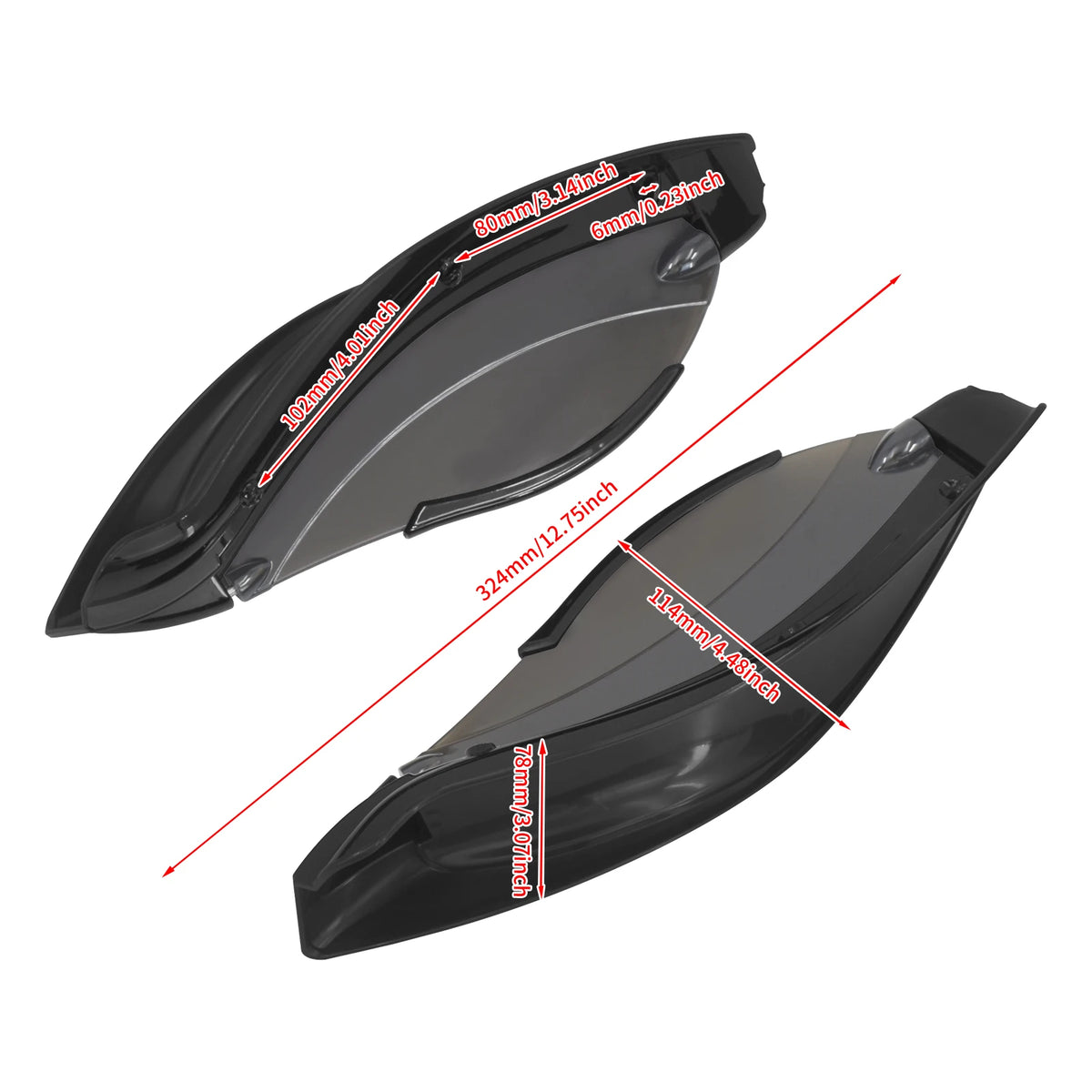 Ailerons déflecteurs d'air réglables pour carénage batwing - Harley-Davidson Touring Electra Glide, Street Glide, Tri Glide 2014 et plus – photo 6/10