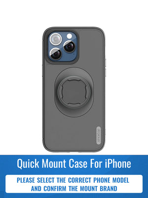 Coque antichoc pour iPhone avec verrouillage type Quad-Lock, compatible support moto, vélo et voiture - vue 1