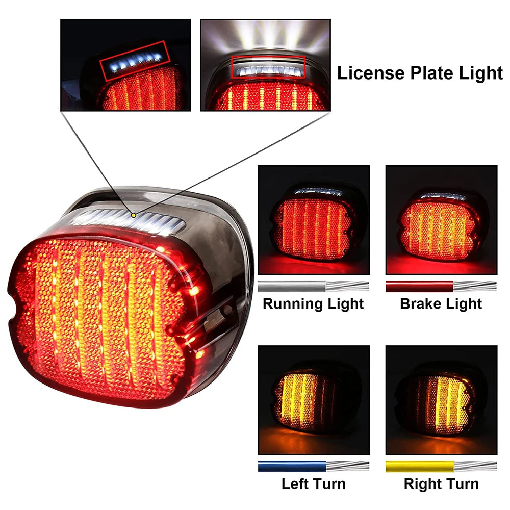 Feu arrière LED lay-down fumé pour Harley Softail Dyna Touring - vue 4