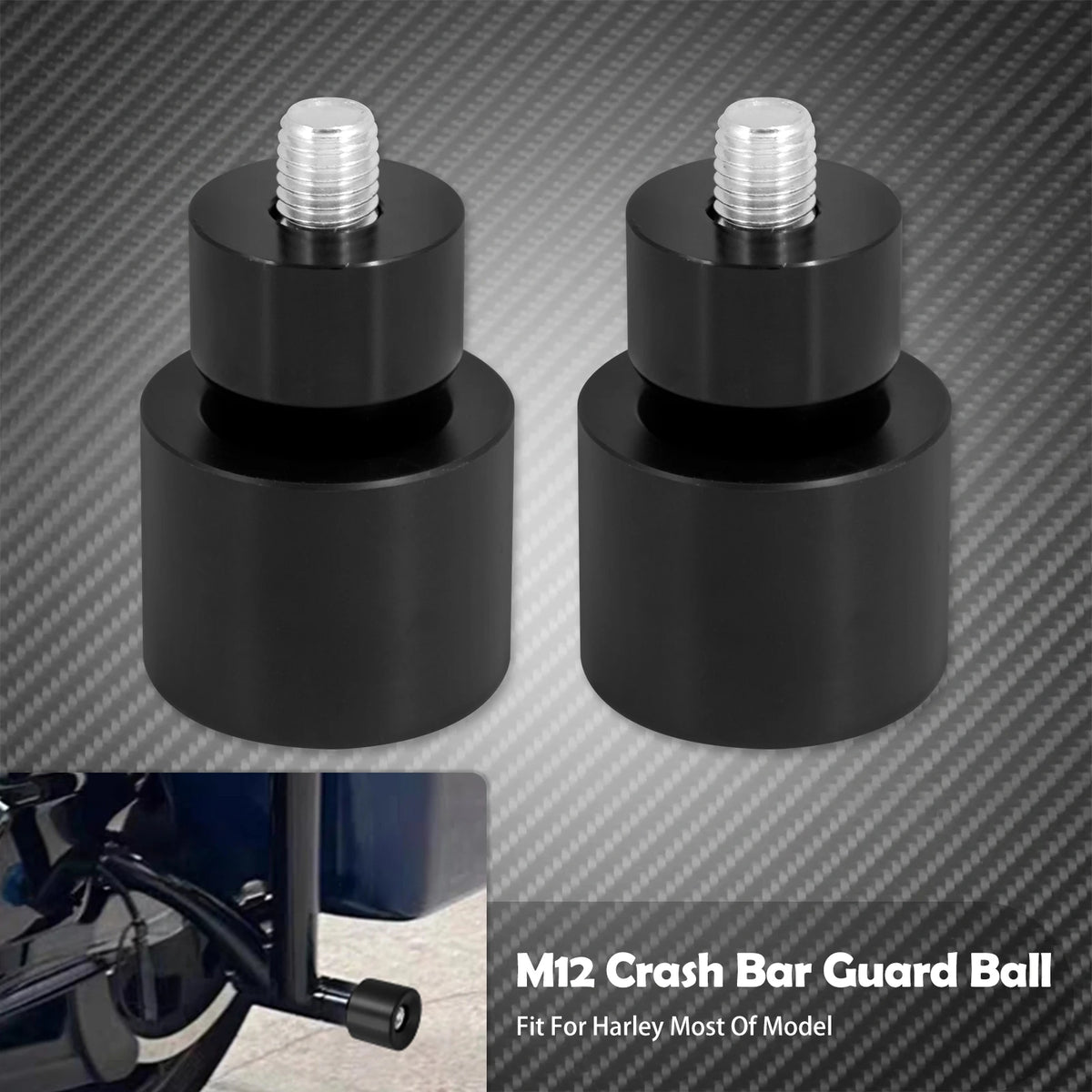 Boules de Protection M12 pour Barres de Garde (Crash Bar) - Harley-Davidson Softail, Touring, Dyna, Sportster – photo 15/17