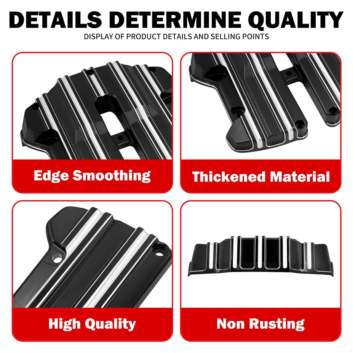 Paire de caches culbuteurs en aluminium pour Harley-Davidson moteur M8 - vue 5