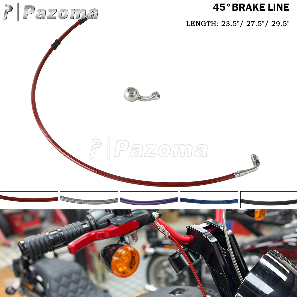 Durite de frein avant supérieure inox avec adaptateur banjo ABS pour Harley Softail M8 2018-2024 FXLR, FLDE, FLFB, FXBR