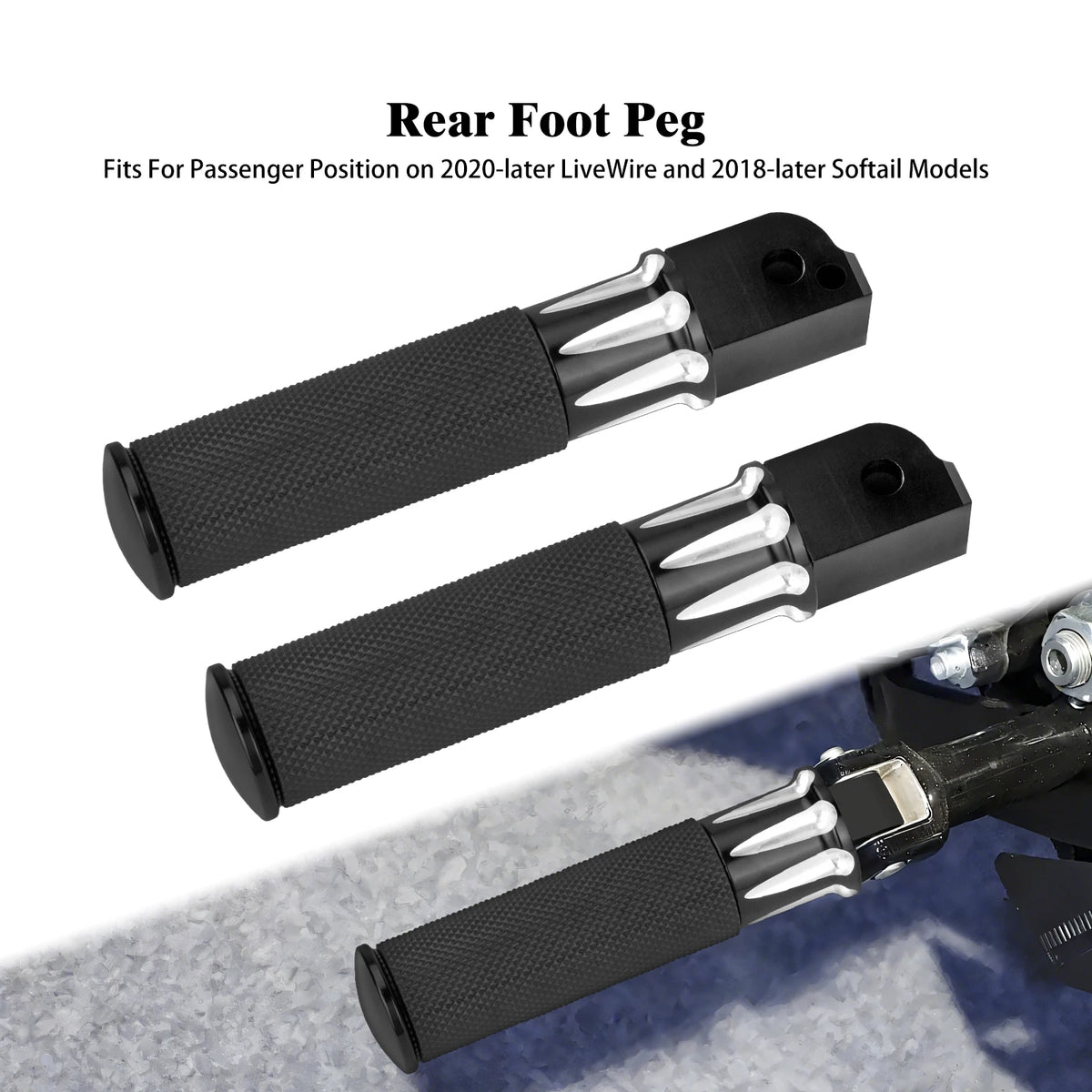 Repose-pied en aluminium pour Harley-Davidson Softail - vue 11