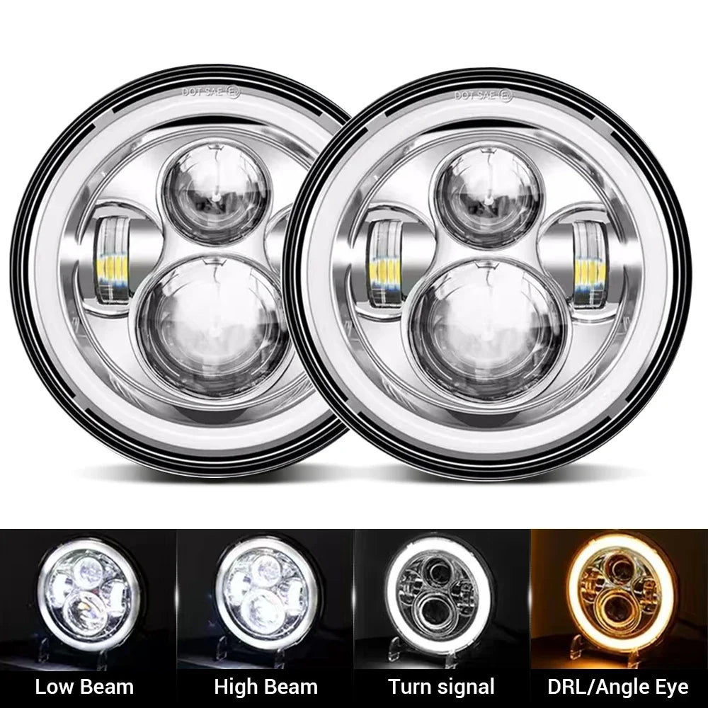 Phare LED 7 pouces chromé pour Harley Touring - vue 6