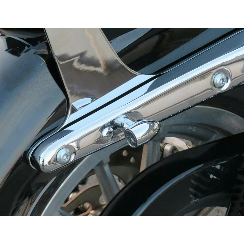 Mini clignotants LED chromés pour Harley Softail - vue 4