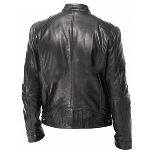 Blouson moto homme noir en simili cuir avec protections - vue 3