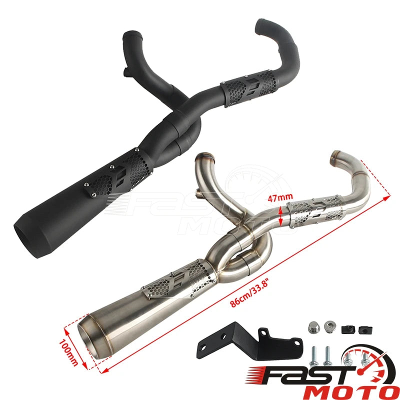 Ligne d'échappement complète noire pour moto Harley-Davidson Dyna - vue 3