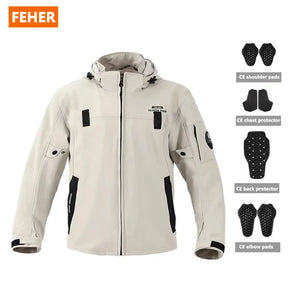 Blouson moto noir avec protections doublure amovible - vue 9