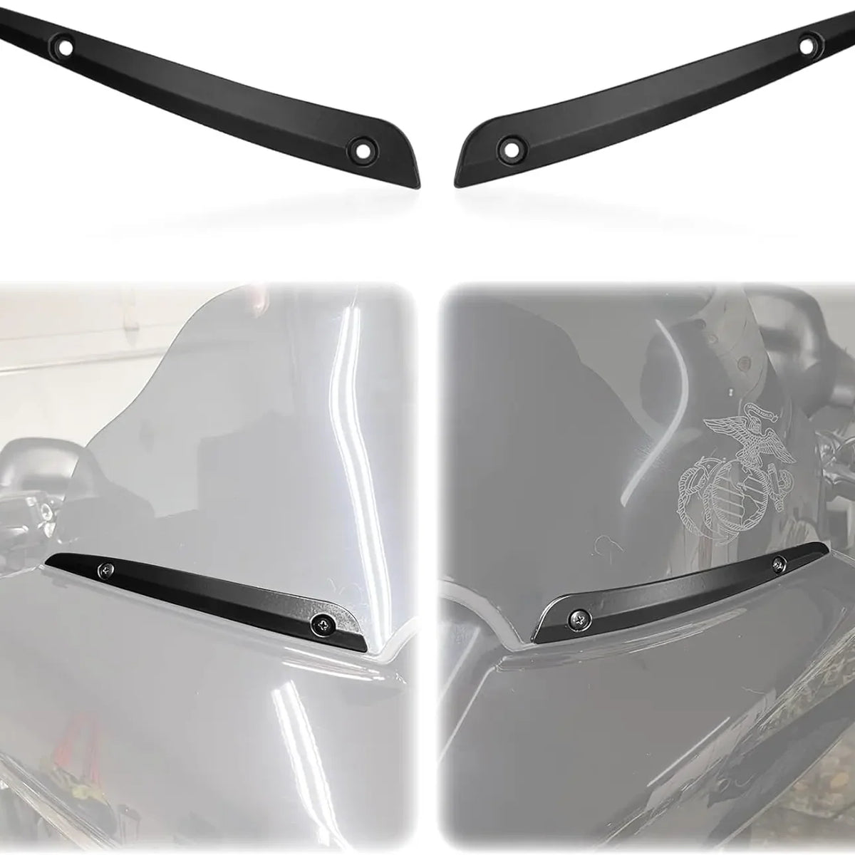 Garniture latérale noire en aluminium pour pare-brise Harley Road Glide - vue 6