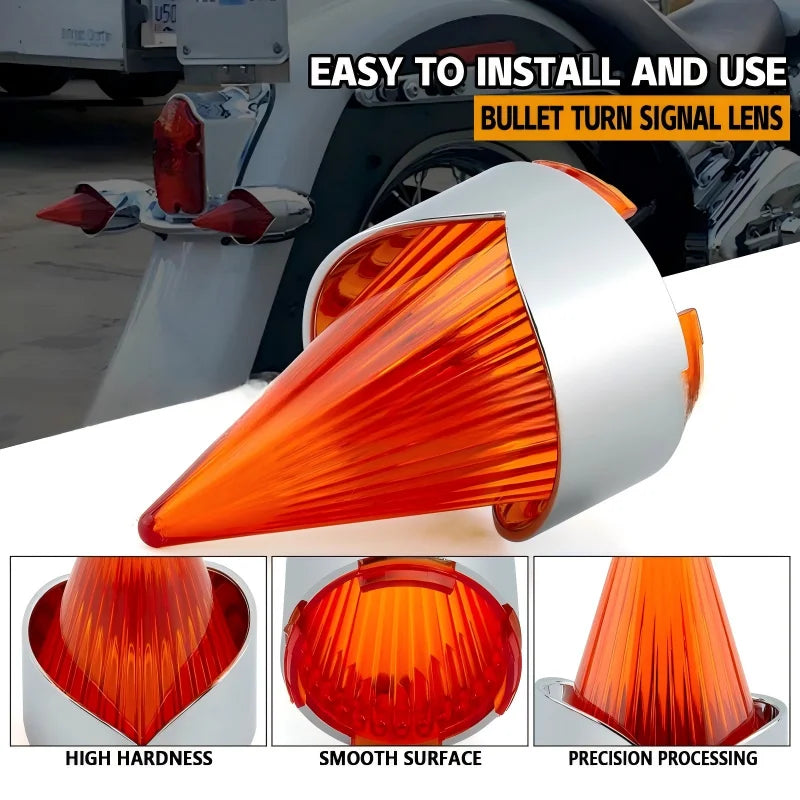 Lentille de clignotant pointue pour Harley Softail - vue 1
