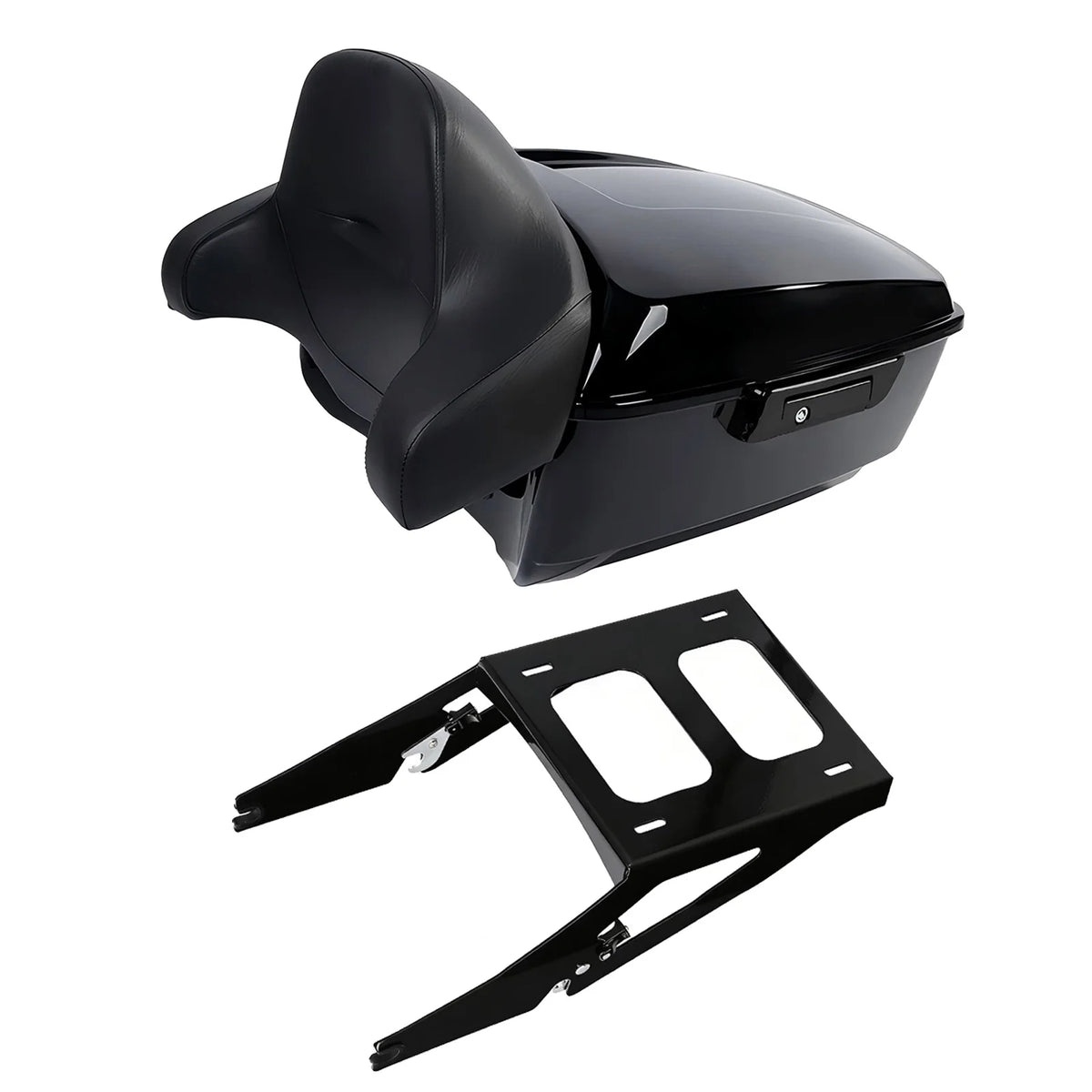 Top case ABS étanche avec dossier et porte-bagages pour Harley Low Rider ST, Sport Glide - vue 8