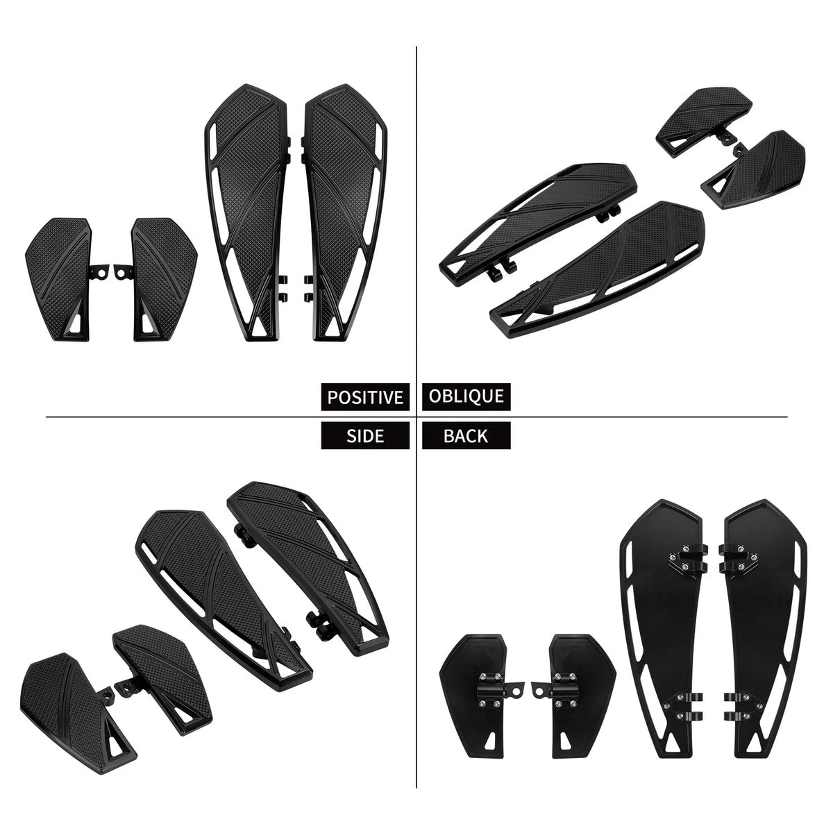 Plancher et repose-pieds en aluminium noir pour moto Harley-Davidson - vue 3
