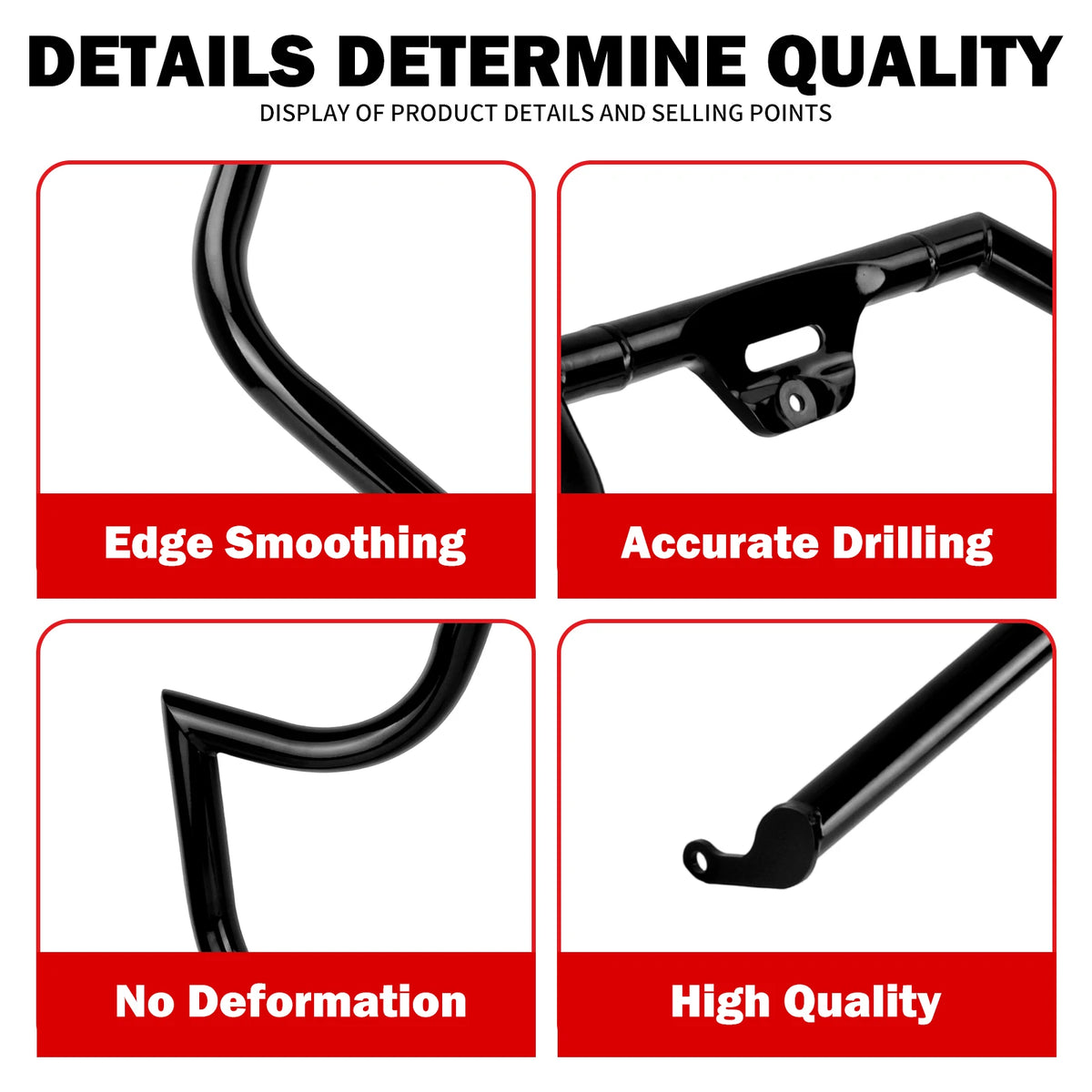 Barre de protection moteur noire à l'avant d'une Harley Softail - vue 5