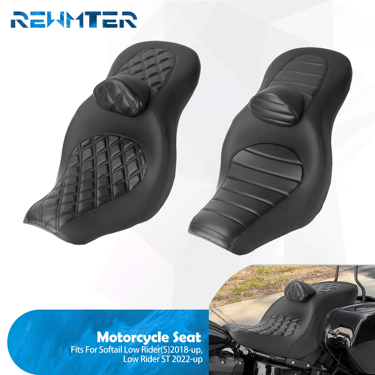 Selle biplace avec dossier pour Harley-Davidson Softail Low Rider S / Sport Glide / Low Rider ST (2018-2024)