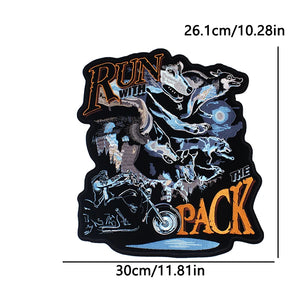 Grand écusson dorsal brodé Live To Ride style biker - vue 7