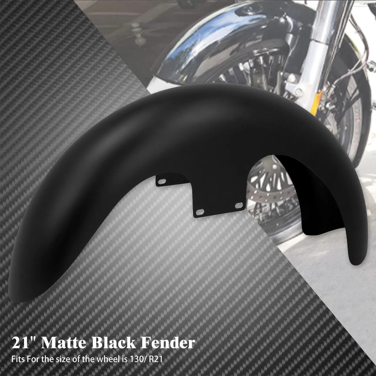 Garde-boue avant moto en acier noir pour Harley Touring - vue 9