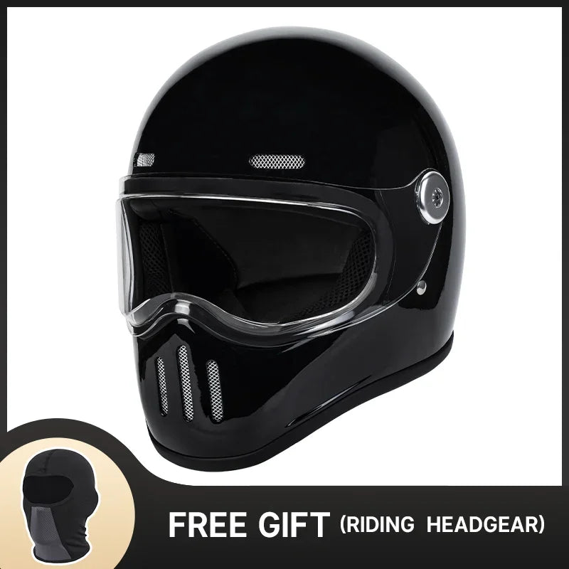 Casque moto intégral noir aérodynamique - vue de profil - vue 12