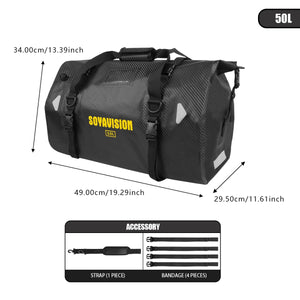 Sac de selle arrière noir étanche pour moto - vue 17