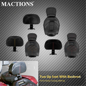 Selle Two-Up Conducteur/Passager avec Dossier Avant - Harley-Davidson Touring 2009 et plus – photo 1/9