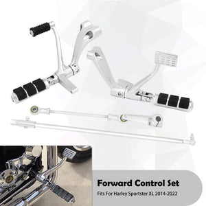 Kit complet commandes avancées, repose-pieds, biellettes et leviers en aluminium pour Harley-Davidson Sportster XL 883, 1200, 48, Iron, Softail, Dyna FXBB – photo 11/15