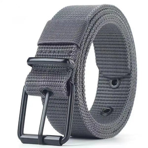 Ceinture en toile grise à boucle ardillon métallique - vue 11