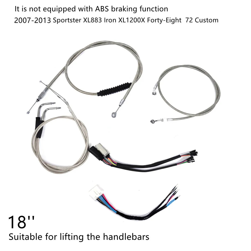 Kit de durite d'embrayage et de frein d'extension 10-18 pouces pour Harley-Davidson Sportster XL883, Iron XL1200, Forty Eight, 72V 2007-2024 – photo 19/20