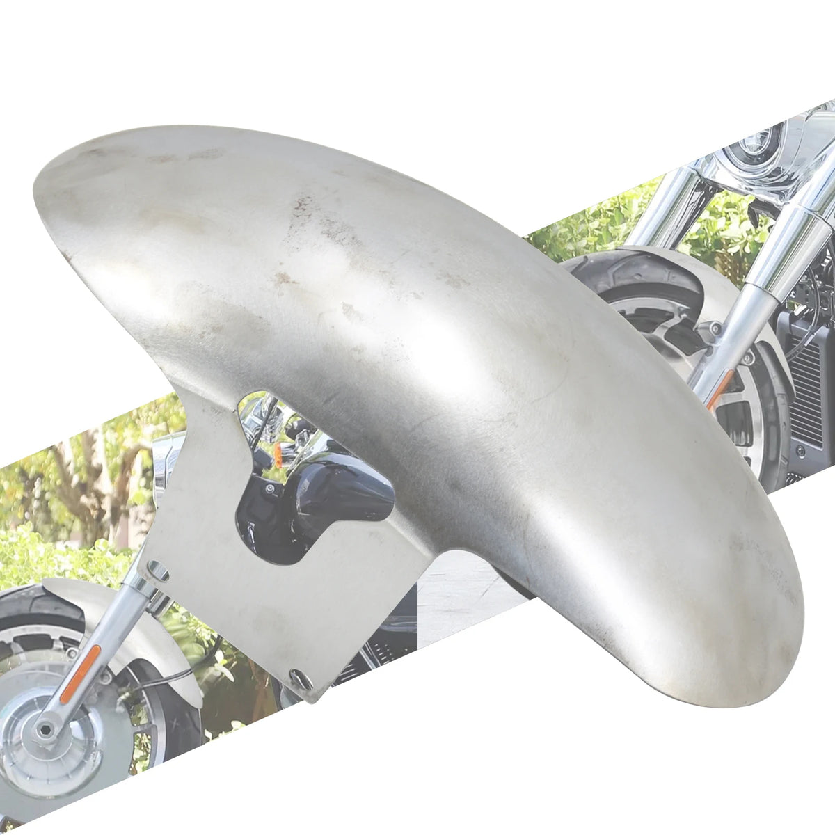 Garde-boue avant en fer noir brillant pour Harley Softail Fat Boy - vue 7