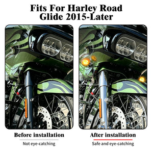 Clignotant avant LED chromé pour Harley-Davidson Touring Road Glide - vue 2