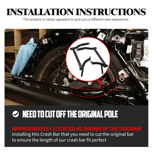Arceau noir de protection arrière de sacoche Harley - vue 5