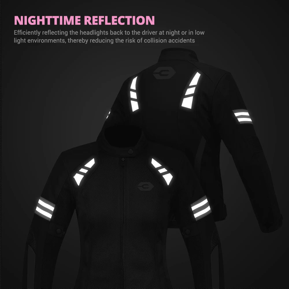 Blouson moto femme noir respirant - vue de face - vue 3