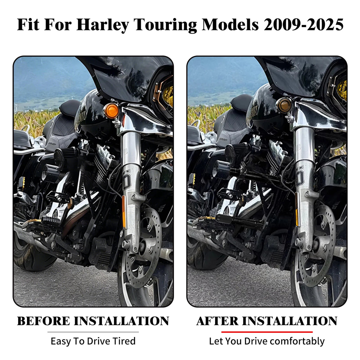 Pare-carter avant bicolore en aluminium pour Harley-Davidson Touring - vue 2