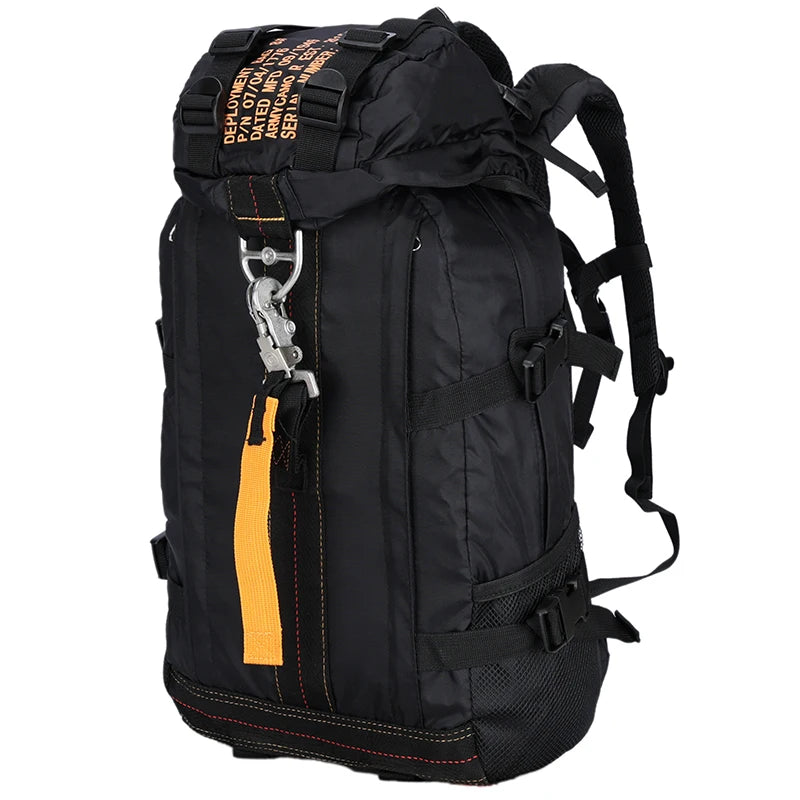 Sac à dos militaire noir en nylon imperméable - vue 8