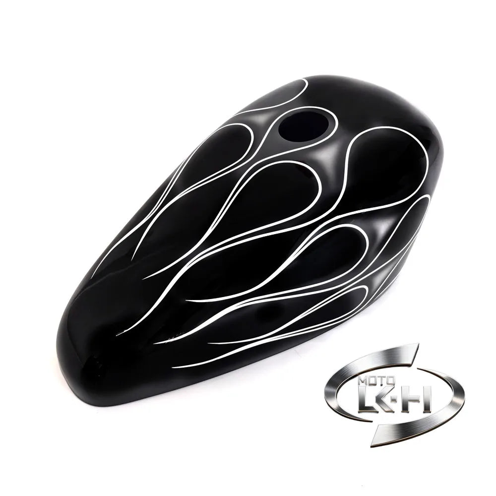 Coque de réservoir d'huile motif flammes pour moto Harley - vue 3
