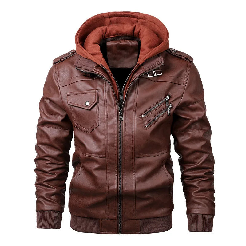 Blouson moto rétro à bandes réfléchissantes - vue - vue 1