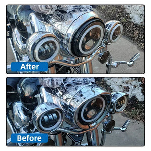 Cerclage de phare chromé pour Harley Touring - vue 2
