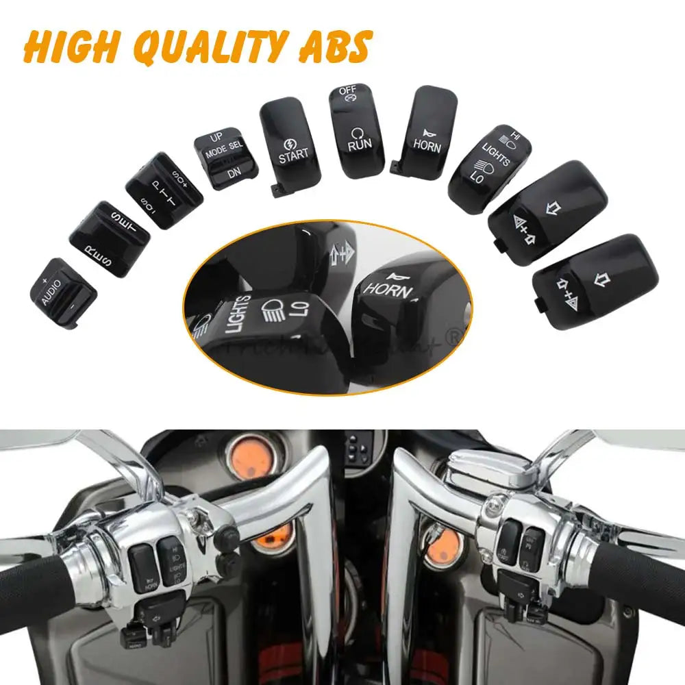 Caches de boutons de commodo pour Harley Touring - vue 2