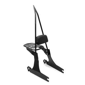 Sissy-bar dossier passager avec porte-bagages en acier noir pour Harley-Davidson Dyna FXDL - vue 1