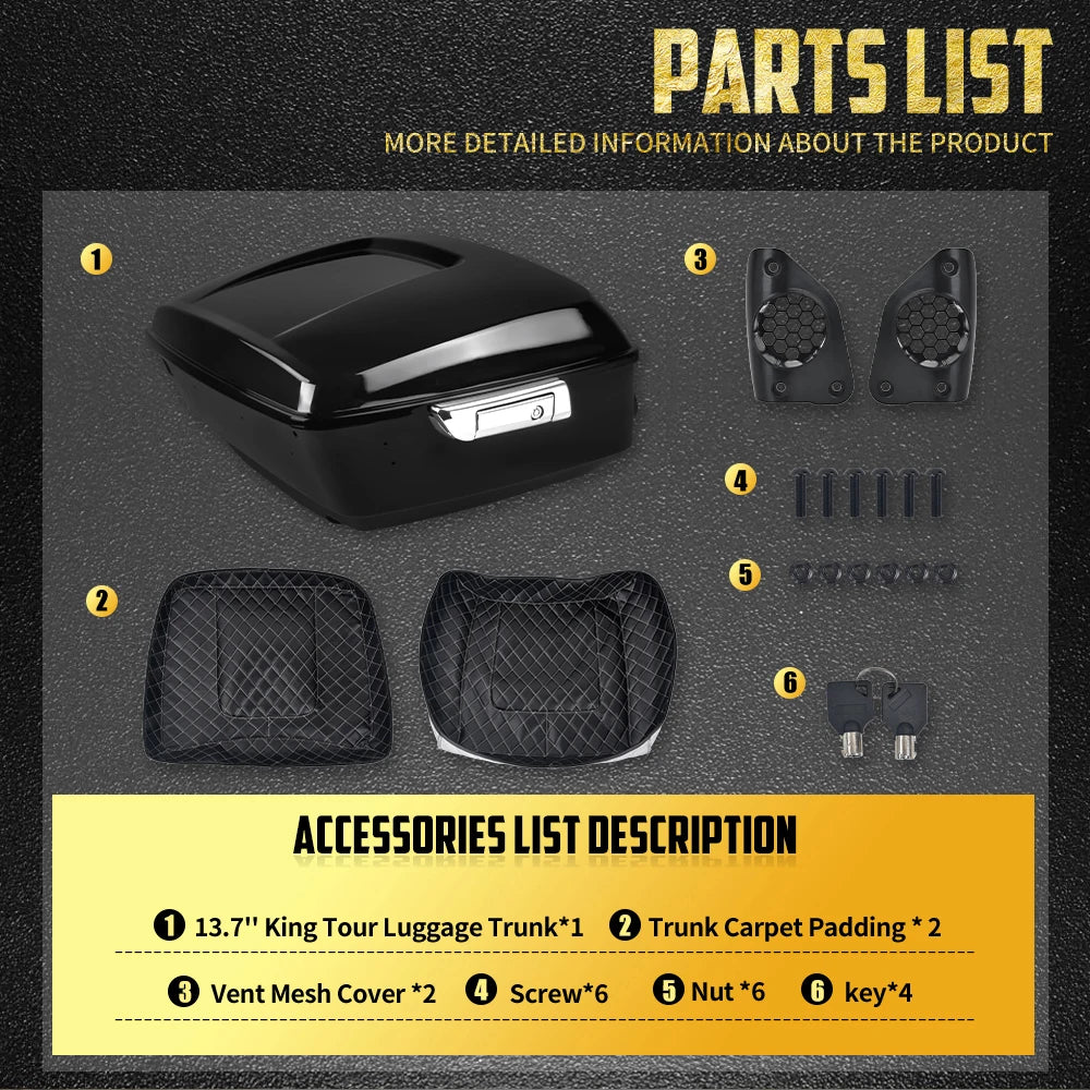 Top Case Arrière Chopped/Razor/King (7,5\"/10,7\"/13,7\") - Harley-Davidson Touring 2014-2025 – photo 8/12