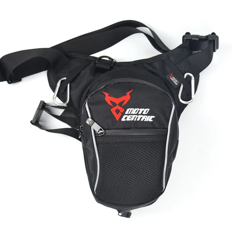 Sac banane moto noir porté à la cuisse - vue - vue 14