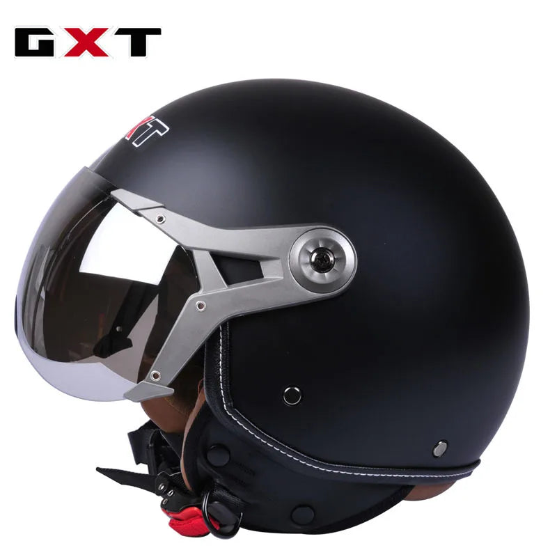 Casque moto jet 3/4 noir - vue latérale - vue 12