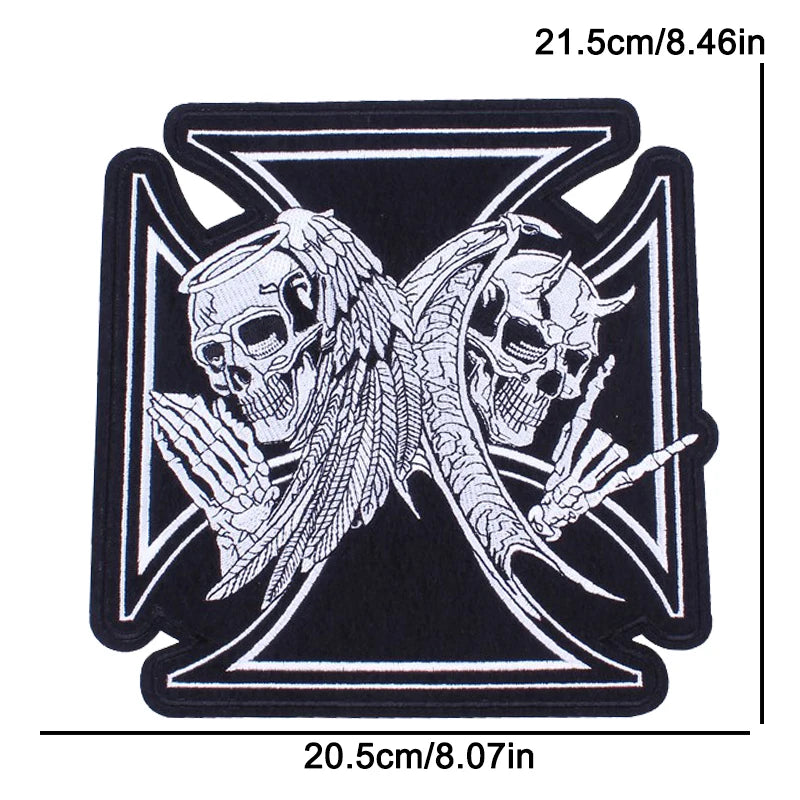 Grand écusson dorsal brodé Live To Ride style biker - vue 22