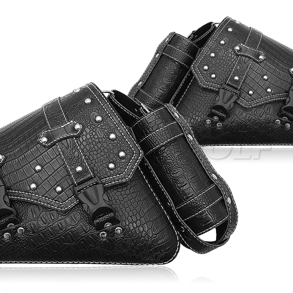 Sacoche de bras oscillant noire fixée sur le bras oscillant d'une Harley-Davidson - vue 4