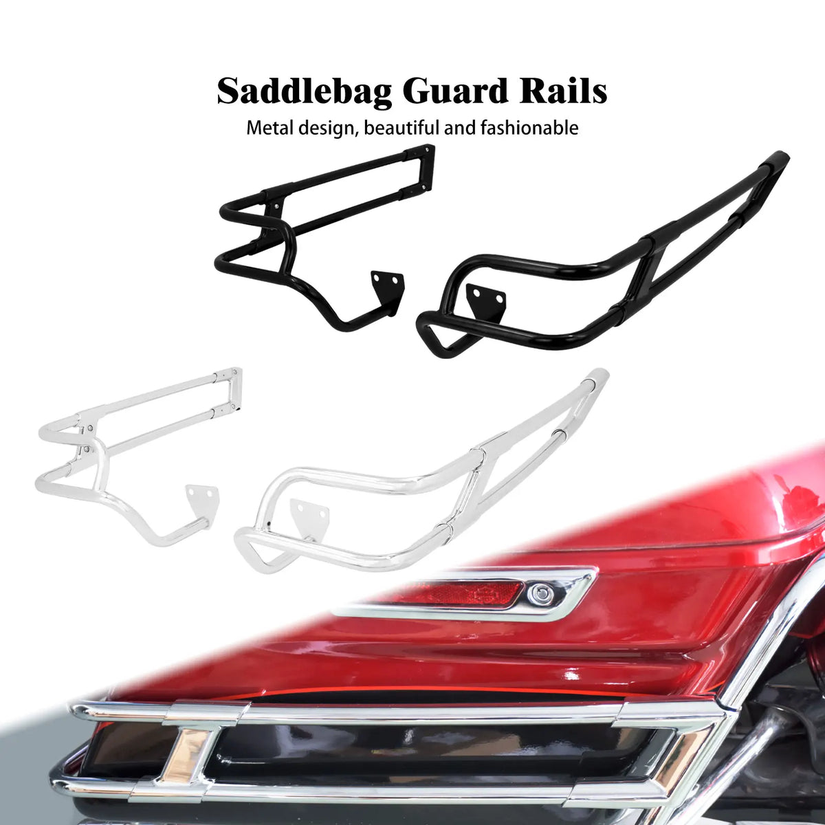 Arceaux de Protection de Sacoches Chromés (Guard Rails) - Harley-Davidson Touring 2014 et + – photo 1/8