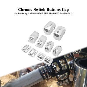 Kit de caches boutons de commodos chromés pour Harley-Davidson Touring - vue 7